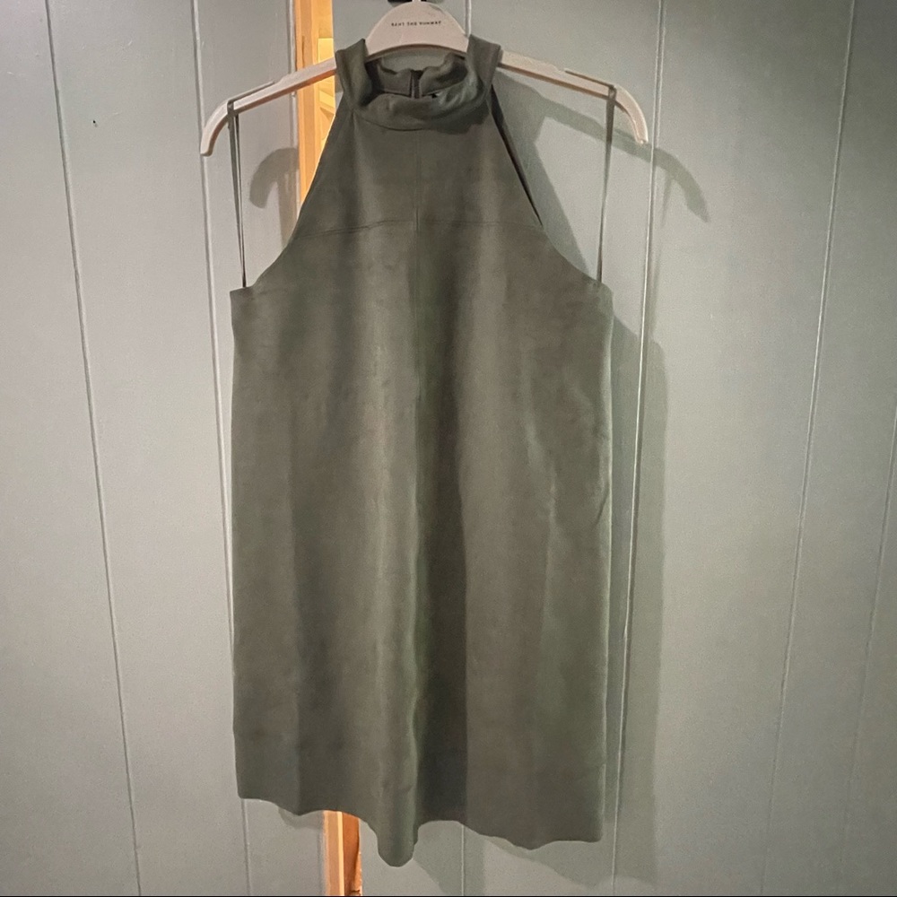 Suede like green dress